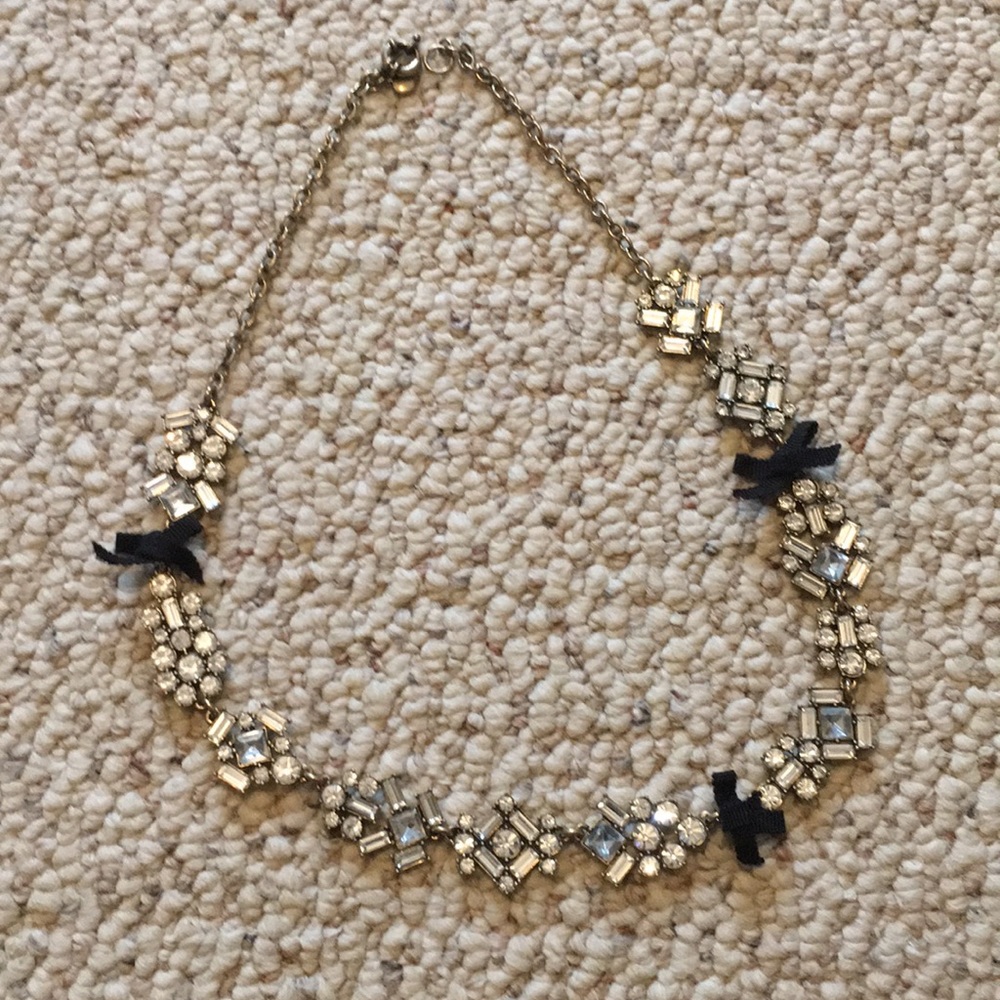 Jcrew rhinestone and bow necklace